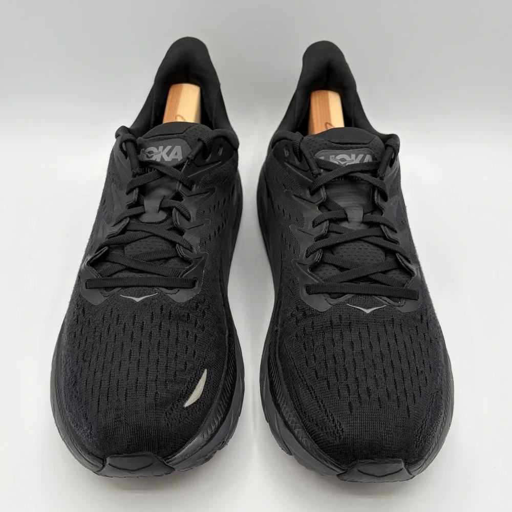 Hoka One One Clifton 8 Men's Size 13 Black Gray Running Shoes